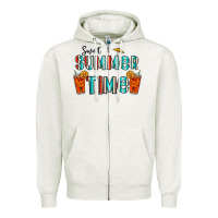 Oatmeal Heather sweet summer time Zipper Hoodie - CowhideDigitalArt