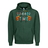 Sports Green sweet summer time Zipper Hoodie - CowhideDigitalArt