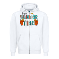 White sweet summer time Zipper Hoodie - CowhideDigitalArt