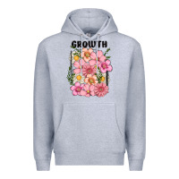 Heather Grey growth flower Premium Hoodie - MaliasSmallBusiness