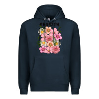 Navy growth flower Premium Hoodie - MaliasSmallBusiness