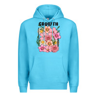Ocean Blue growth flower Premium Hoodie - MaliasSmallBusiness