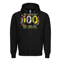 Black happy 100 day of school Zipper Hoodie - RacoonDesign