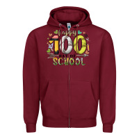 Burgundy happy 100 day of school Zipper Hoodie - RacoonDesign