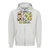 Dove Grey happy 100 day of school Zipper Hoodie - RacoonDesign