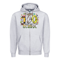 Heather Grey happy 100 day of school Zipper Hoodie - RacoonDesign