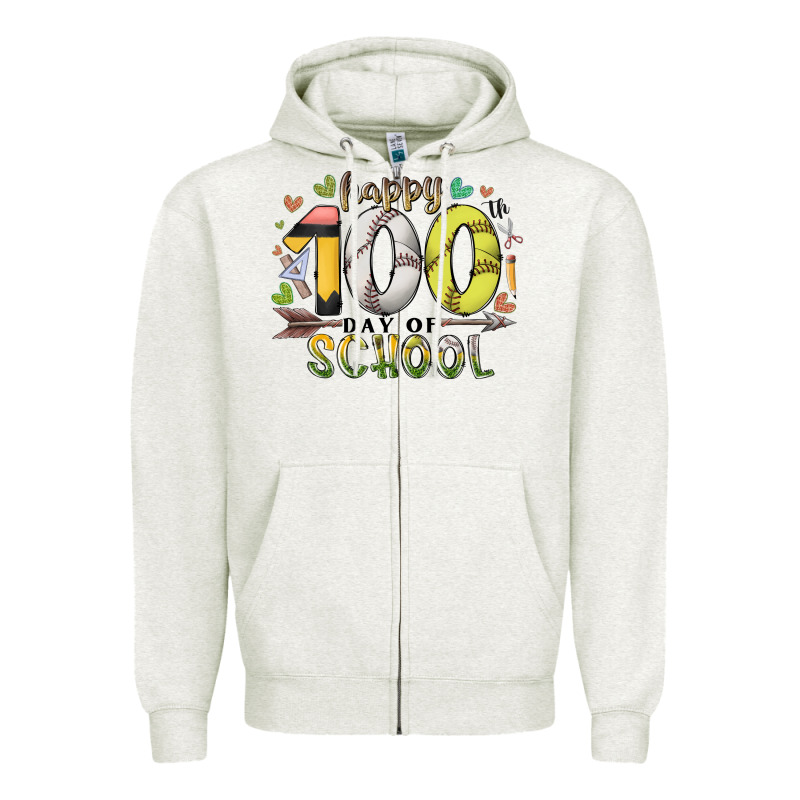 Happy 100 Day Of School Zipper Hoodie by RacoonDesign | Teevron