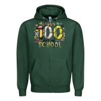 Sports Green happy 100 day of school Zipper Hoodie - RacoonDesign