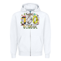 White happy 100 day of school Zipper Hoodie - RacoonDesign
