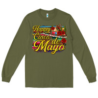 Army Green Happy Cinco de Mayo Long Sleeve Tee - texasbilliewilder