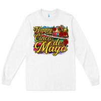 White Happy Cinco de Mayo Long Sleeve Tee - texasbilliewilder