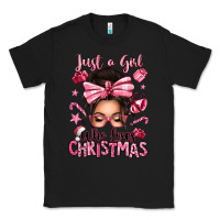 Black just a girl who loves pink christmas messy bun Classic Tee - texasbilliewilder
