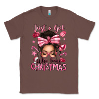 Chestnut just a girl who loves pink christmas messy bun Classic Tee - texasbilliewilder