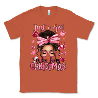 Copper just a girl who loves pink christmas messy bun Classic Tee - texasbilliewilder