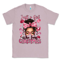 Lilac just a girl who loves pink christmas messy bun Classic Tee - texasbilliewilder