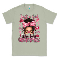 Matcha just a girl who loves pink christmas messy bun Classic Tee - texasbilliewilder