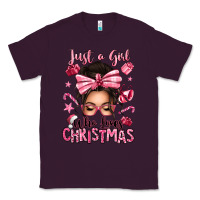Plum just a girl who loves pink christmas messy bun Classic Tee - texasbilliewilder