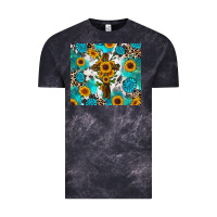 Cloud Black sunflower cross cowhide gemstones Vintage Tee - RanaPortraitStore