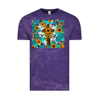 Cloud Purple sunflower cross cowhide gemstones Vintage Tee - RanaPortraitStore