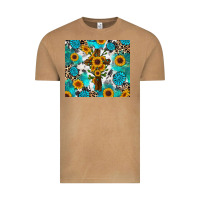 Sunflower Cross Cowhide Gemstones Vintage Tee | Teevron