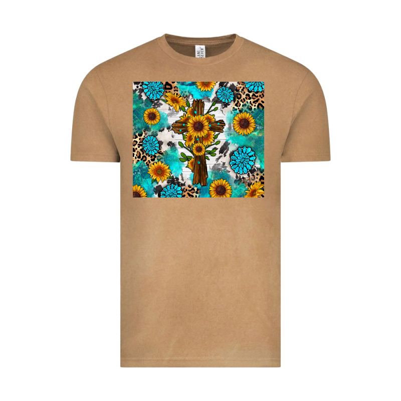 Sunflower Cross Cowhide Gemstones Vintage Tee by RanaPortraitStore | Teevron