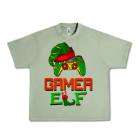 Oil Green Christmas gamer elf Urban Heavy Tee - BarkalooDesign