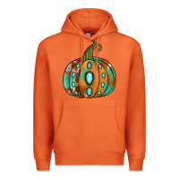 Carrot Western cowhide turquoise pumpkin Premium Hoodie - NancyCooperArtShop