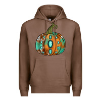 Chestnut Western cowhide turquoise pumpkin Premium Hoodie - NancyCooperArtShop
