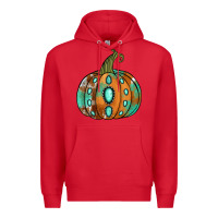 Red Western cowhide turquoise pumpkin Premium Hoodie - NancyCooperArtShop