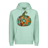 Seafoam Western cowhide turquoise pumpkin Premium Hoodie - NancyCooperArtShop