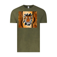 Vintage Olive tiger scratch mark Vintage Tee - RanaPortraitStore