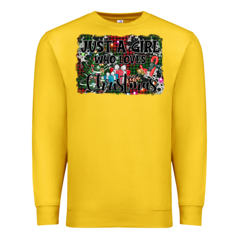 Just A Girl Who Loves Christmas Premium Sweatshirt by AdoDesignShop | Teevron