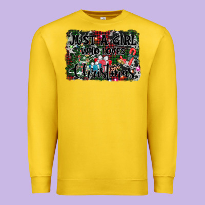 Just A Girl Who Loves Christmas Premium Sweatshirt Designed By Adodesignshop
