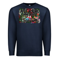 Navy just a girl who loves christmas Premium Sweatshirt - AdoDesignShop