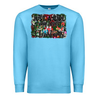 Ocean Blue just a girl who loves christmas Premium Sweatshirt - AdoDesignShop