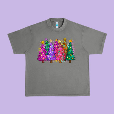 Christmas Trees And Lights Urban Heavy Tee Designed By Zillion Design Studio