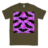 Army Green halloween bat and stars seamless pattern Classic Tee - BundleAndBundleShop