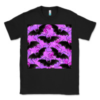 Black halloween bat and stars seamless pattern Classic Tee - BundleAndBundleShop