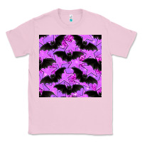 Bubblegum Pink halloween bat and stars seamless pattern Classic Tee - BundleAndBundleShop