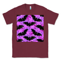 Burgundy halloween bat and stars seamless pattern Classic Tee - BundleAndBundleShop
