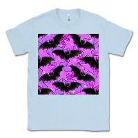 Dusty Blue halloween bat and stars seamless pattern Classic Tee - BundleAndBundleShop