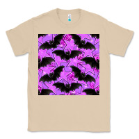 Mushroom halloween bat and stars seamless pattern Classic Tee - BundleAndBundleShop