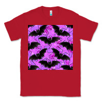 Red halloween bat and stars seamless pattern Classic Tee - BundleAndBundleShop
