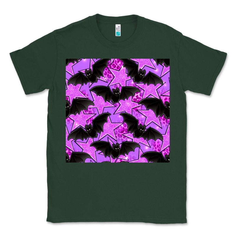 Halloween Bat And Stars Seamless Pattern Classic Tee by BundleAndBundleShop | Teevron