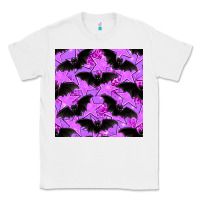 White halloween bat and stars seamless pattern Classic Tee - BundleAndBundleShop