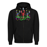 Black happy crawdy gras Zipper Hoodie - RacoonDesign
