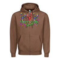 Chestnut happy crawdy gras Zipper Hoodie - RacoonDesign