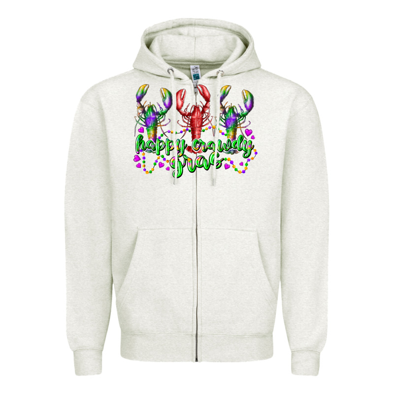 Happy Crawdy Gras Zipper Hoodie by RacoonDesign | Teevron