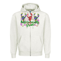 Oatmeal Heather happy crawdy gras Zipper Hoodie - RacoonDesign