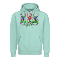 Seafoam happy crawdy gras Zipper Hoodie - RacoonDesign